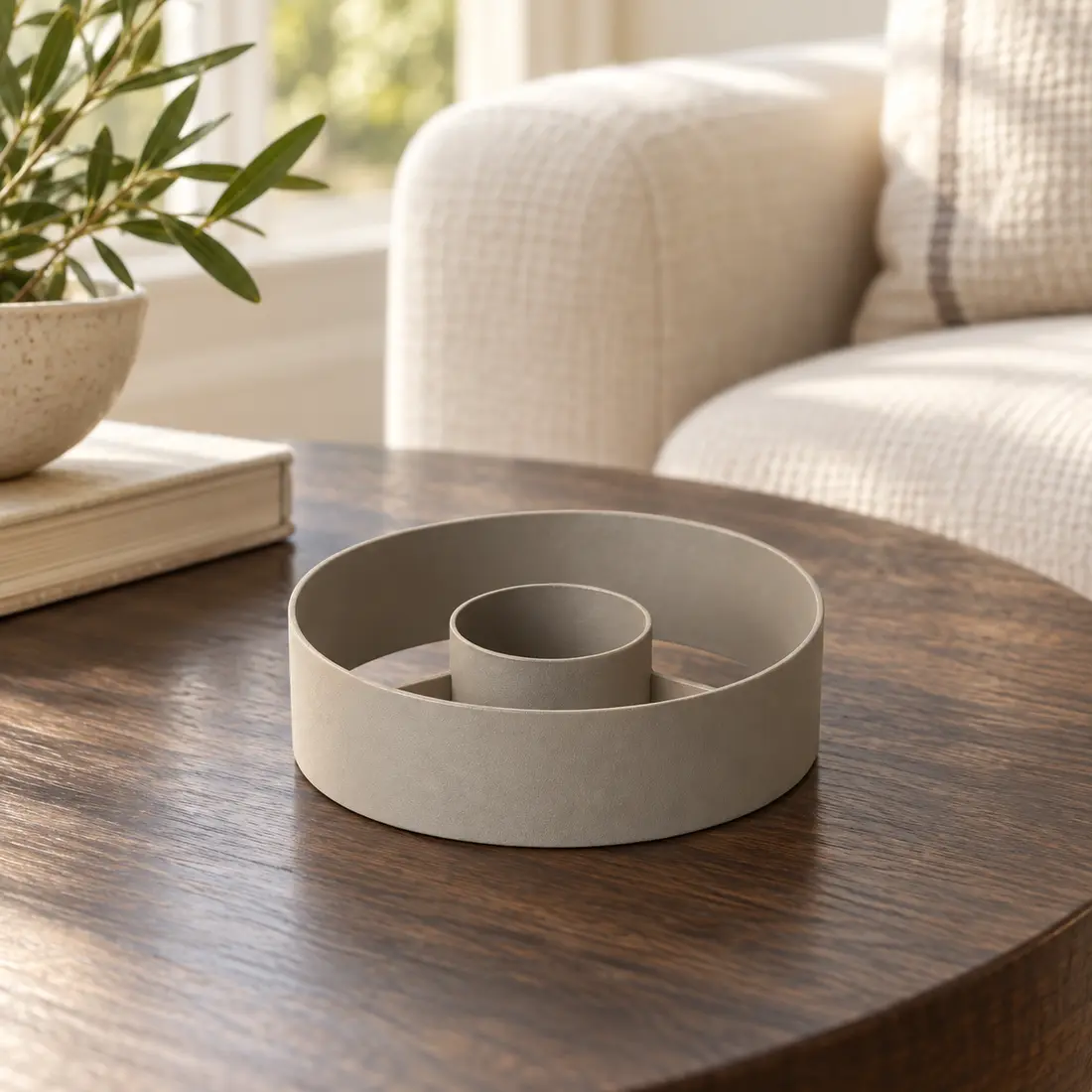 Loop Tea Light Holder styled in a home setting