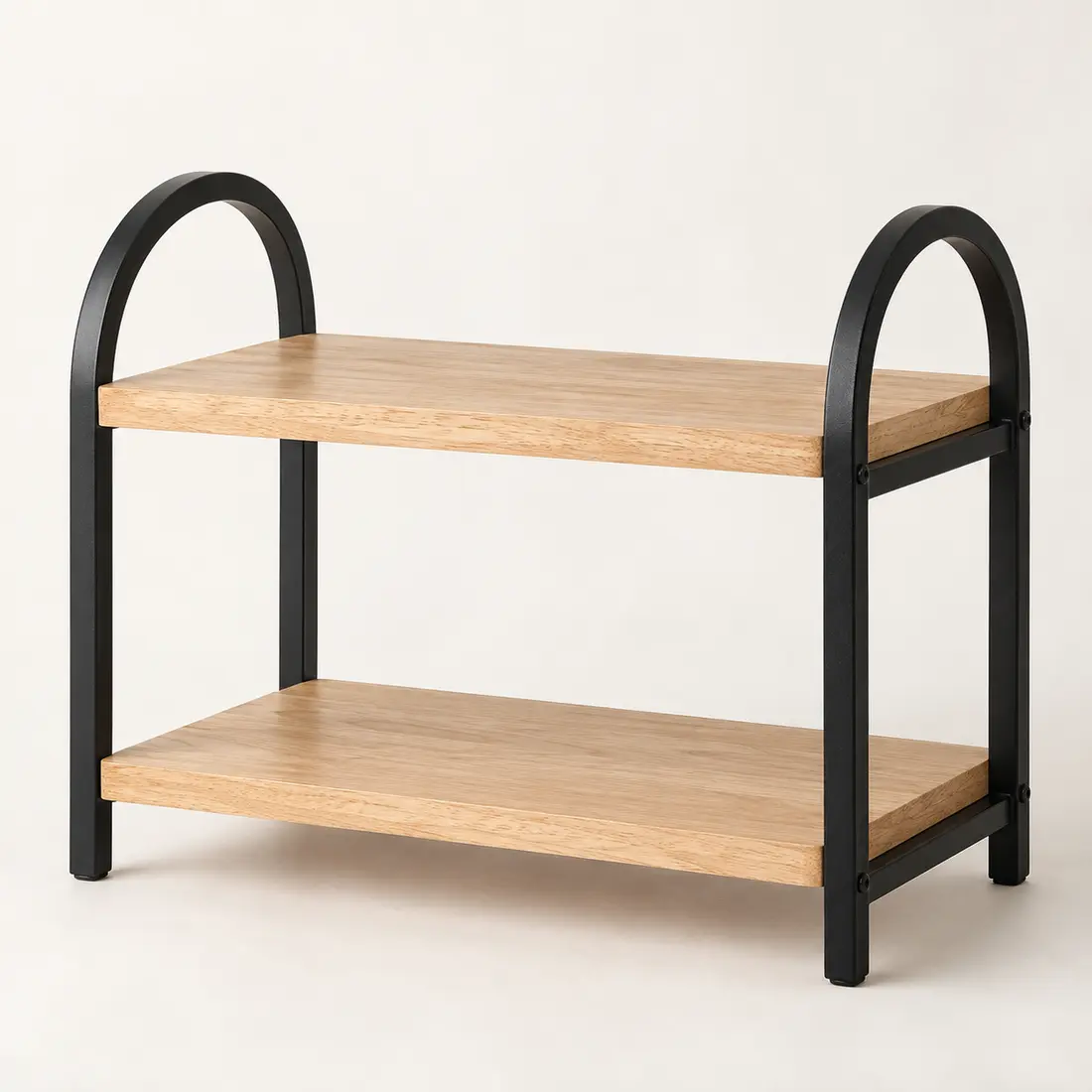 Arch Countertop Organizer in Black / natural wood