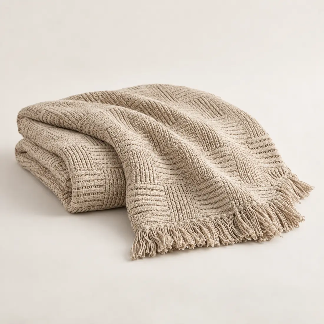 Loom Textured Throw in Sand