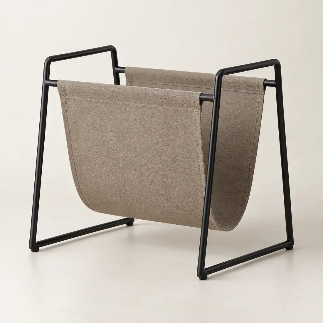 Foundry Magazine Rack in Black / taupe