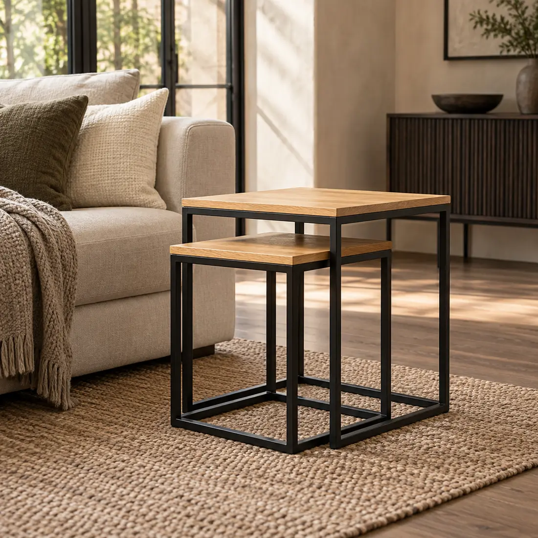 Balance Nesting Tables styled in a home setting