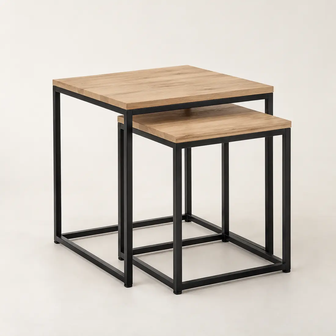 Balance Nesting Tables in Black / natural wood