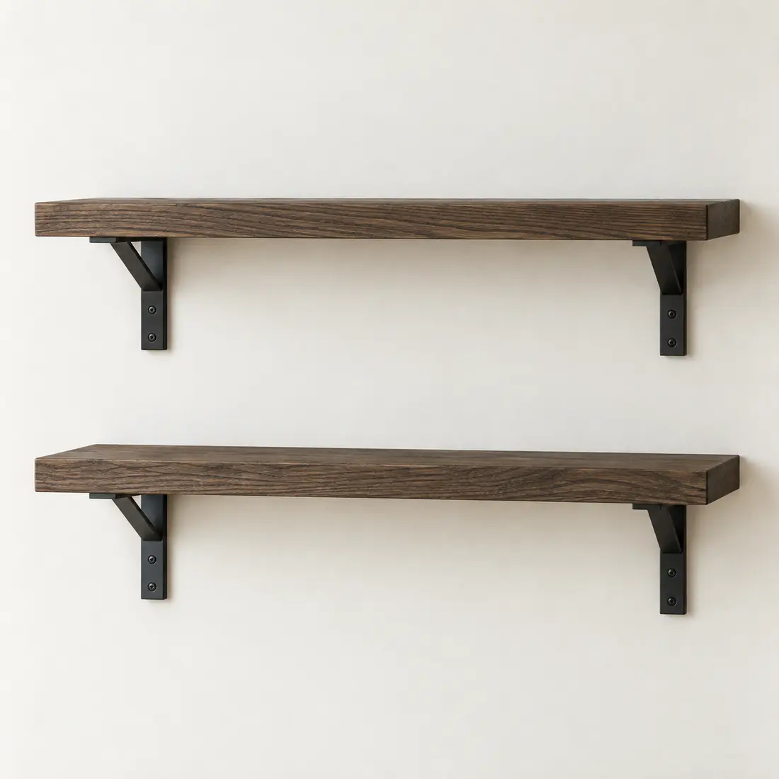 Gallery Wall Shelf Pair in Smoked ash / black
